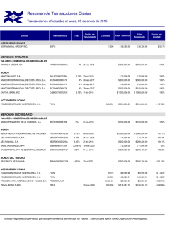 ResumenTransacciones2015 01 05 - Bolsa de Valores de Panam&aacute;
