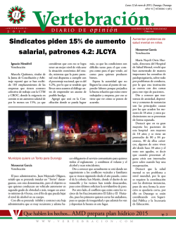 Sindicatos piden 15% de aumento salarial, patrones 4.2: JLCYA