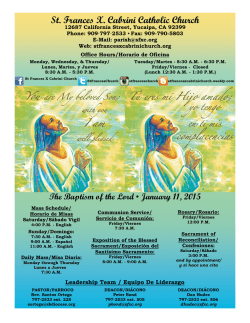 January 11, 2015 - St. Frances X. Cabrini Catholic Church