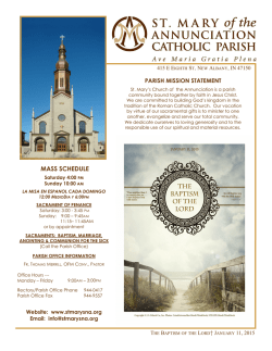 MASS SCHEDULE - E-churchbulletins.com