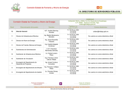 Comisi&oacute;n Estatal de Fomento y Ahorro de Energ&iacute;a III. DIRECTORIO