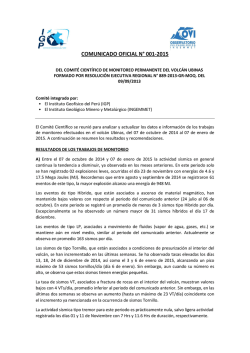 comunicado conjunto N&deg; 01-2015 - Instituto Geof&iacute;sico del Per&uacute;
