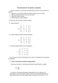 Factorizaci&oacute;n LU de matrices cuadradas