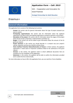 Download the draft application form for Key Action 2 adult - Erasmus