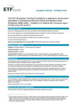 Junior specialists in Entrepreneurship and Small and Medium-sized