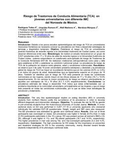 Riesgo de Trastornos de Conducta Alimentaria (TCA) - ResearchGate