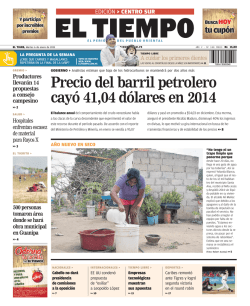 Precio del barril petrolero cay&oacute; 41,04 d&oacute;lares en 2014 - El Tiempo