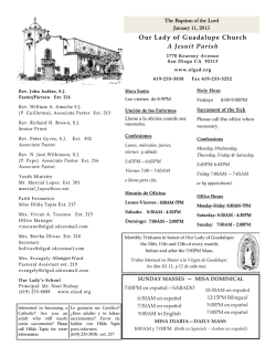 Our Lady of Guadalupe Church A Jesuit Parish - E-churchbulletins