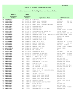 Active Agreements - sorted by State and Agency Agreement Number
