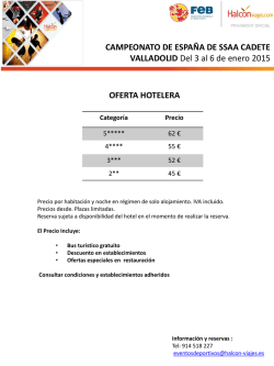 CE Sel. Cadetes-Oferta hotelera acompa&ntilde;antes