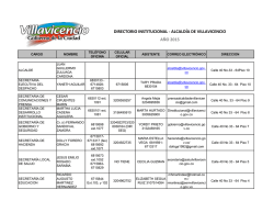 DIRECTORIO INSTITUCIONAL - ALCALD&Iacute;A DE VILLAVICENCIO