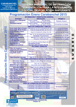 Programaci&oacute;n Enero 2015 Carabanchel