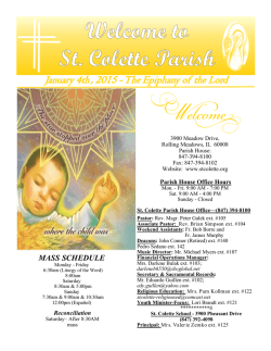 MASS SCHEDULE - St. Colette Church