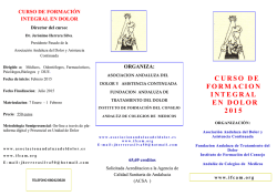 curso de formacion integral en dolor 2015 - Asociaci&oacute;n Andaluza