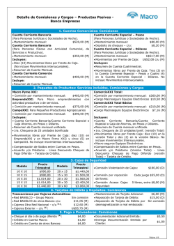 Detalle de Comisiones - Banca Empresas - Banco Macro