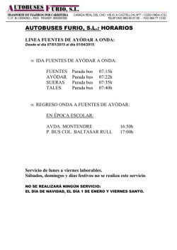 L. Fuentes de Ay&oacute;dar - Onda hasta el d&iacute;a 01/04/2015