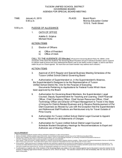 Board Room 5:00 pm - Tucson Unified School District