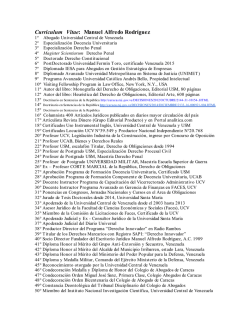 Curriculum Vitae: Manuel Alfredo Rodr&iacute;guez - Escritorio Jur&iacute;dico