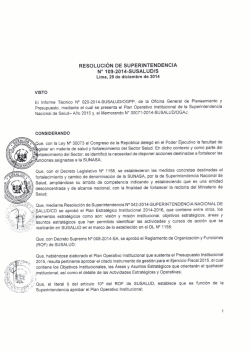 RESOLUCI&Oacute;N DE SUPERINTENDENC&iexcl;A N' 109-2014-SUSALUD/S