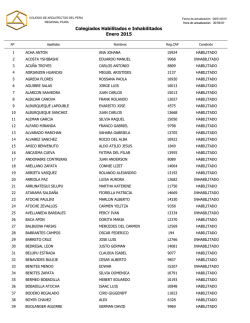 Colegiados Habilitados e Inhabilitados Enero 2015 - Colegio de