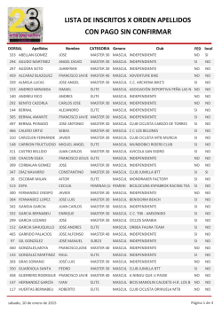Dorsales x orden apellidos con pago sin confirmar - Geminacronos