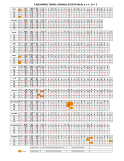 CALENDARIO TURNO JORNADA EXCEPCIONAL 4 x 4 - 2 0 1 5