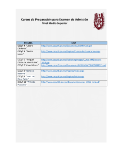 Escuelas que imparten el curso de preparaci&oacute;n para Nivel Medio