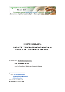 los aportes de la pedagogia social a sujetos en contexto de encierro.