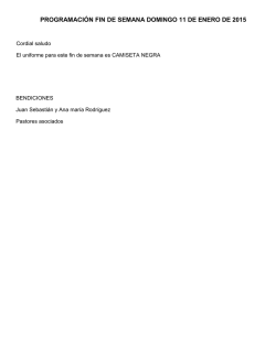 PROGRAMACI&Oacute;N FIN DE SEMANA DOMINGO DE - Avivamiento