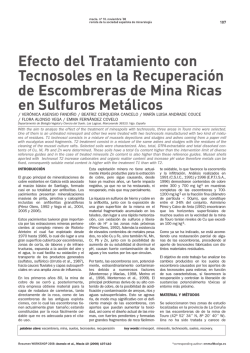 Efecto del Tratamiento con Tecnosoles en la Recuperaci&oacute;n de