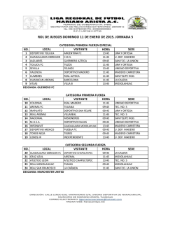 ROL DE JUEGOS DOMINGO 11 DE ENERO DE - Nanacamilpa.Net