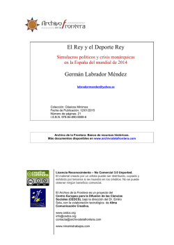 El Rey y el Deporte Rey. Simulacros pol&iacute;ticos y crisis mon&aacute;rquicas