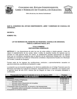 congreso del estado independiente, libre y soberano de coahuila de