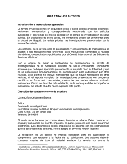 Gu&iacute;as para autores - Secretar&iacute;a Distrital de Salud