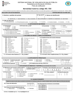 mortalidad materna f550 - Instituto Nacional de Salud