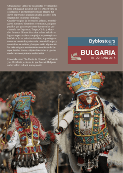 BULGARIA I 10 - 22 Junio 2015 Ubicada en el v&eacute;rtice - Byblostours