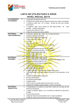 Lista de Utiles - Inicial 5 a&ntilde;os - Colegio Cristo Rey