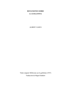 R&eacute;flexions sur la guillotine (1957) Traducci&oacute;n de Miguel Salaher