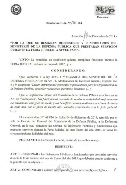 Resoluci&oacute;n N&ordm; 1601/14