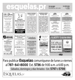 Para publicar Esquelascomun&iacute;quese de lunes a - Especiales