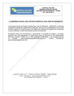 proyecto de pliegos - Hospital San Jos&eacute; de mariquita