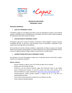 PREGUNTAS FRECUENTES PROGRAMA +CAPAZ