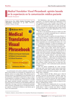 Medical Translation Visual Phrasebook - Trem&eacute;dica