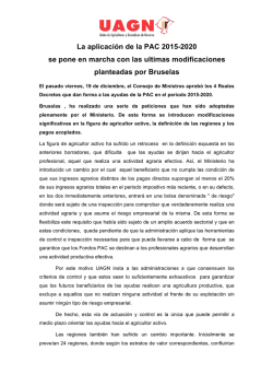 La aplicaci&oacute;n de la PAC 2015-2020 se pone en marcha con - UAGN