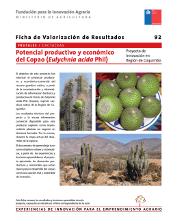 Potencial productivo y econ&oacute;mico del Copao (Eulychnia acida Phil)