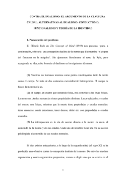 1 CONTRA EL DUALISMO: EL ARGUMENTO DE LA CLAUSURA
