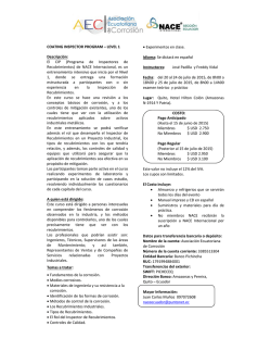 Curso Inspector de Recubrimiento NACE Nivel 1 - NACE Latin