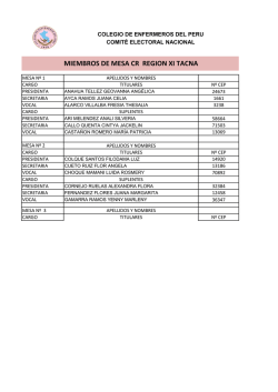 XI - Tacna - Colegio de Enfermeros del Per&uacute;