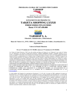 Suplemento de Prospecto - Portfolio Personal