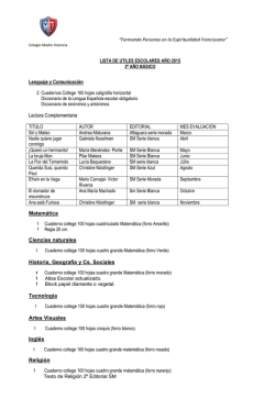 Lista de Utiles 2&ordm; B&aacute;sico 2015 - Colegio Madre Vicencia